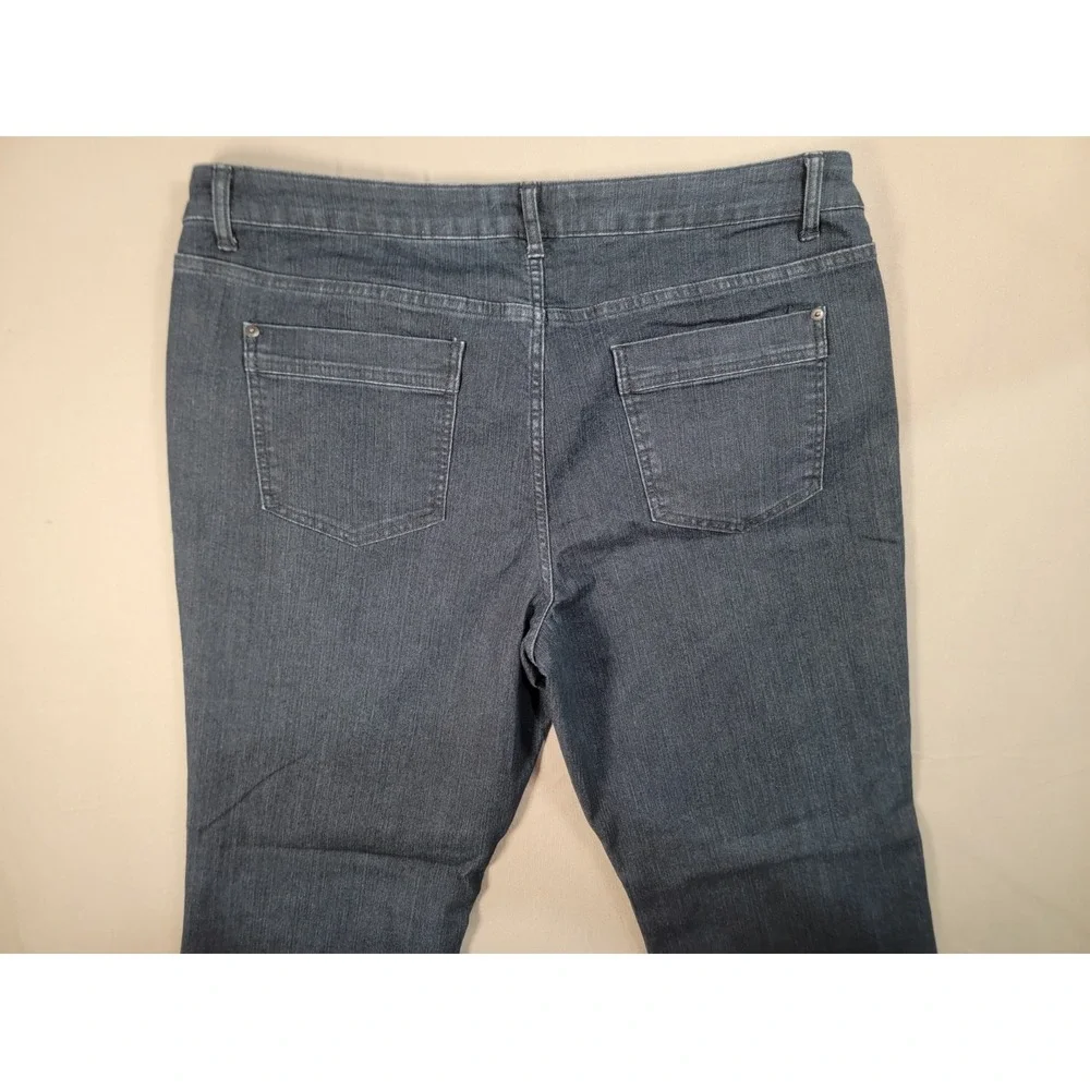 Pure Energy Straight Leg Jeans Womens 20W Dark Wash Blue 100% Cotton Denim